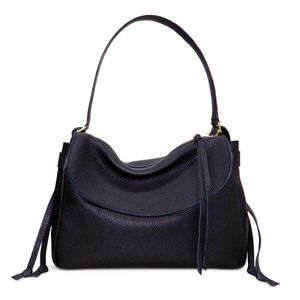 Oliveve - REESE LARGE SLOUCHY SHOULDER IN BLACK BUFFALO COWHIDE